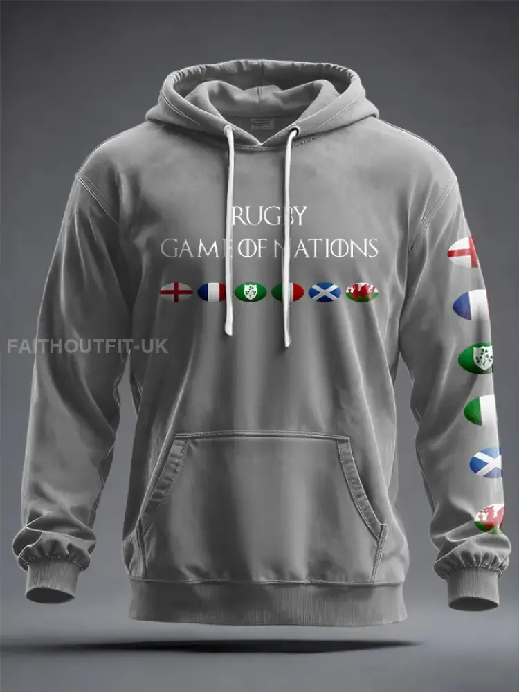 Unisex 6 Nations Rugby Lover Printed Hoodie