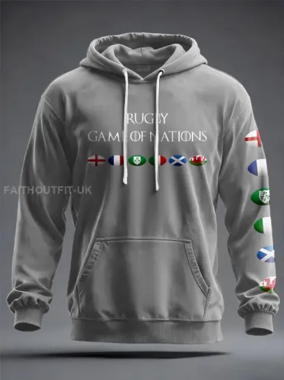 Unisex 6 Nations Rugby Lover Printed Hoodie