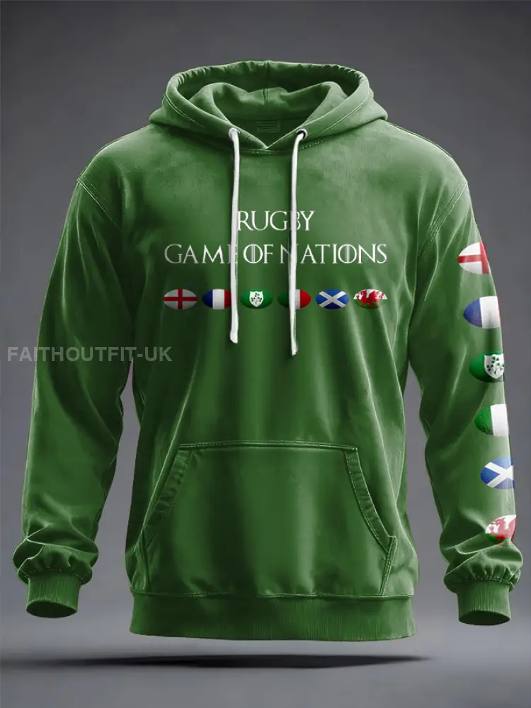 Unisex 6 Nations Rugby Lover Printed Hoodie