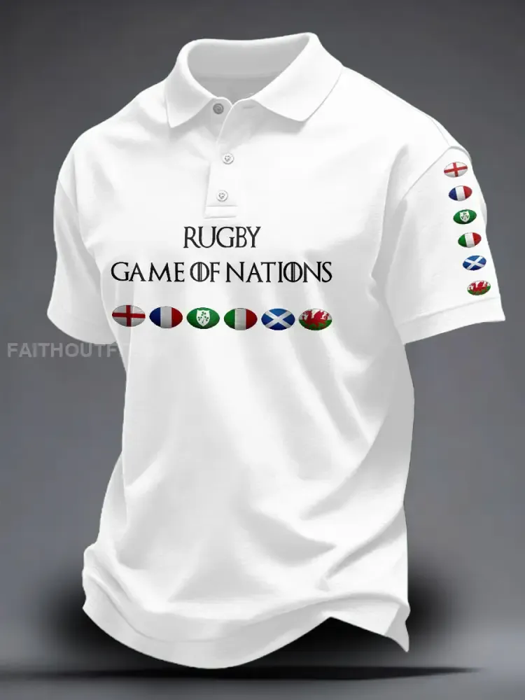 Unisex 6 Nations Rugby Lover Printed Casual Tops