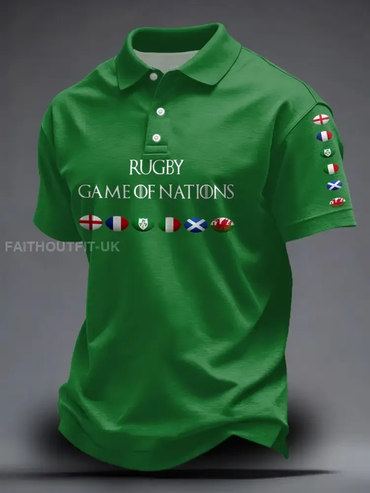 Unisex 6 Nations Rugby Lover Printed Casual Tops