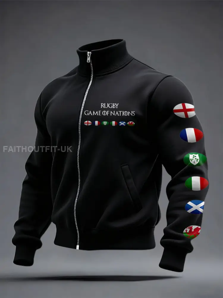 Unisex 6 Nations Rugby Lover Printed Coat