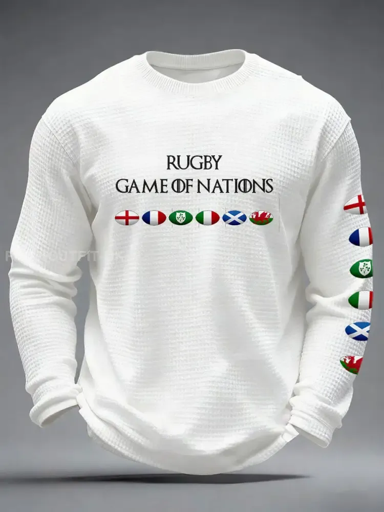 Men’s 6 Nations Rugby Lover Printed Waffle T-shirt