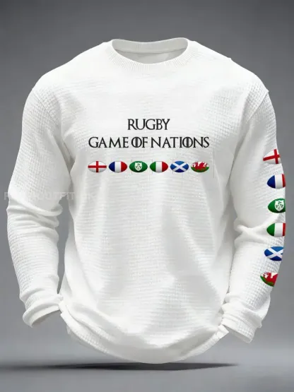 Men’s 6 Nations Rugby Lover Printed Waffle T-shirt