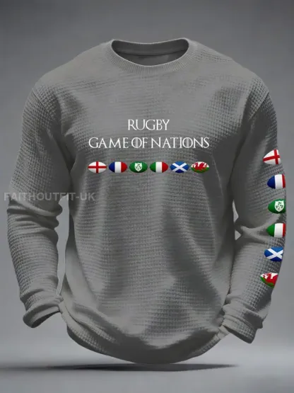 Men’s 6 Nations Rugby Lover Printed Waffle T-shirt