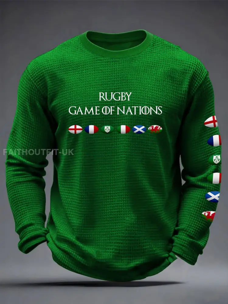Men’s 6 Nations Rugby Lover Printed Waffle T-shirt