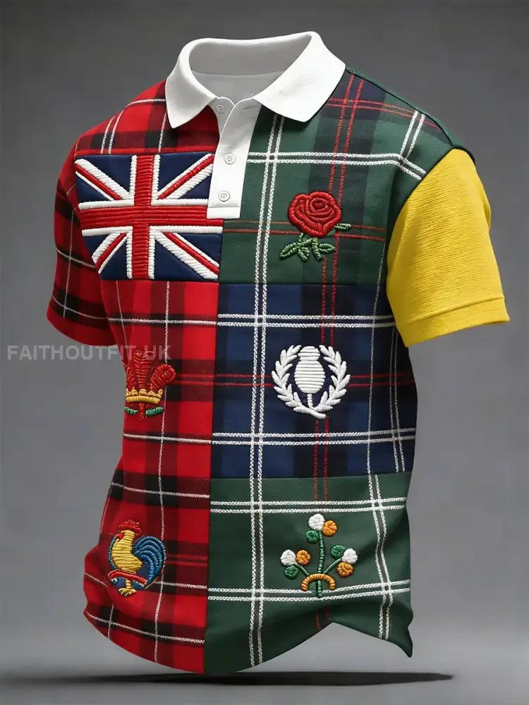 Men’s Nations of Rugby Lover Printed Casual Tops