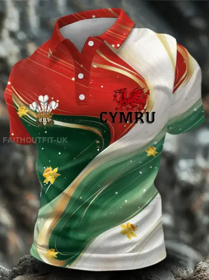 Men’s Wales Welsh Lover Printed Casual Tops