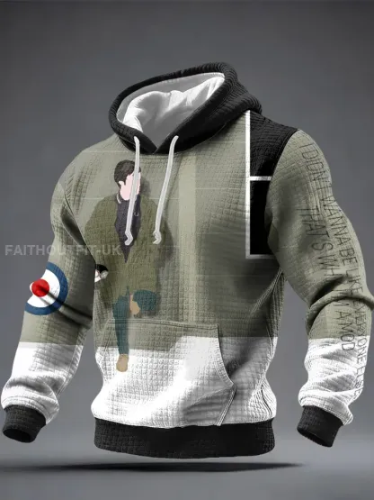 Men’s UK Mods Music Lover Checkered Cotton Hoodie
