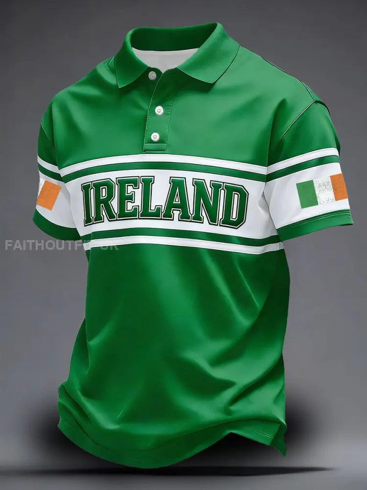 Men’s Ireland Rugby Lover Printed Casual Tops