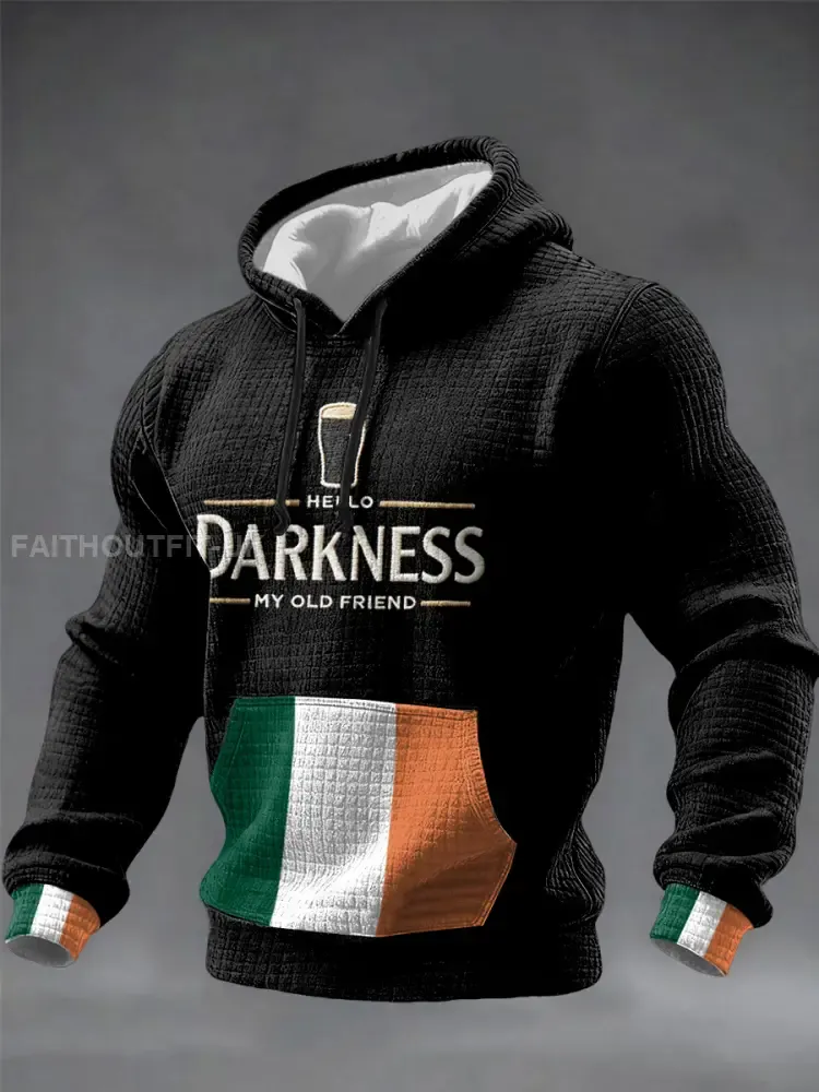 Men’s Men’s Hello Darkness My Old Friend Checkered Cotton Hoodie