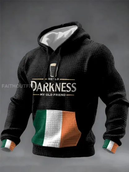 Men’s Men’s Hello Darkness My Old Friend Checkered Cotton Hoodie