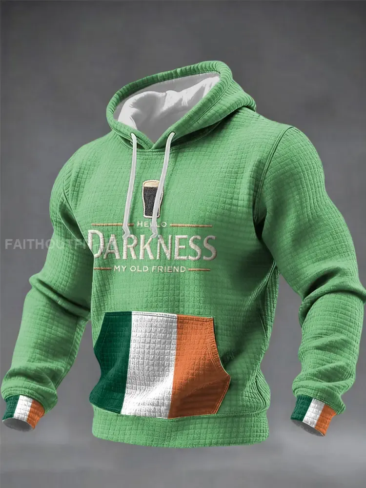 Men’s Men’s Hello Darkness My Old Friend Checkered Cotton Hoodie