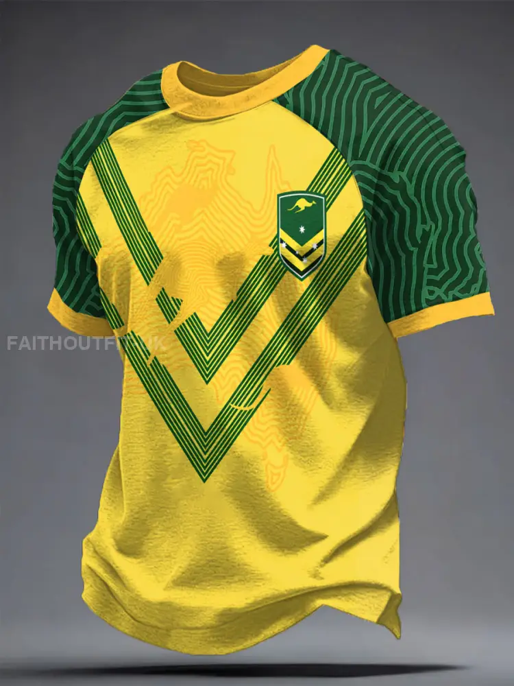 Men’s Aussie Australia Rugby Lover Printed T-shirt