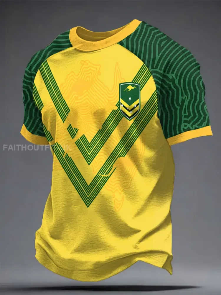 Men’s Aussie Australia Rugby Lover Printed T-shirt