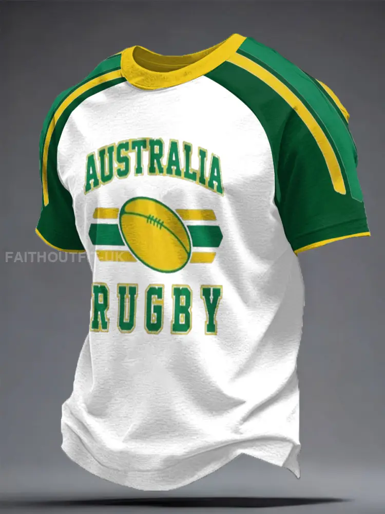 Men’s Aussie Australia Rugby Lover Printed T-shirt