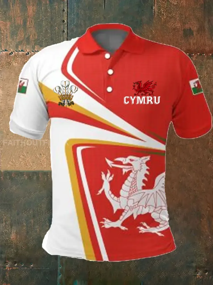 Men’s Welsh rugby Lover Printed polo shirt