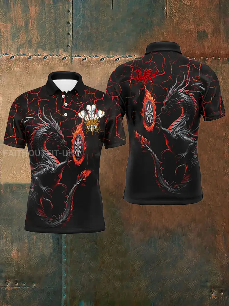 Men’s Welsh rugby Lover Printed polo shirt