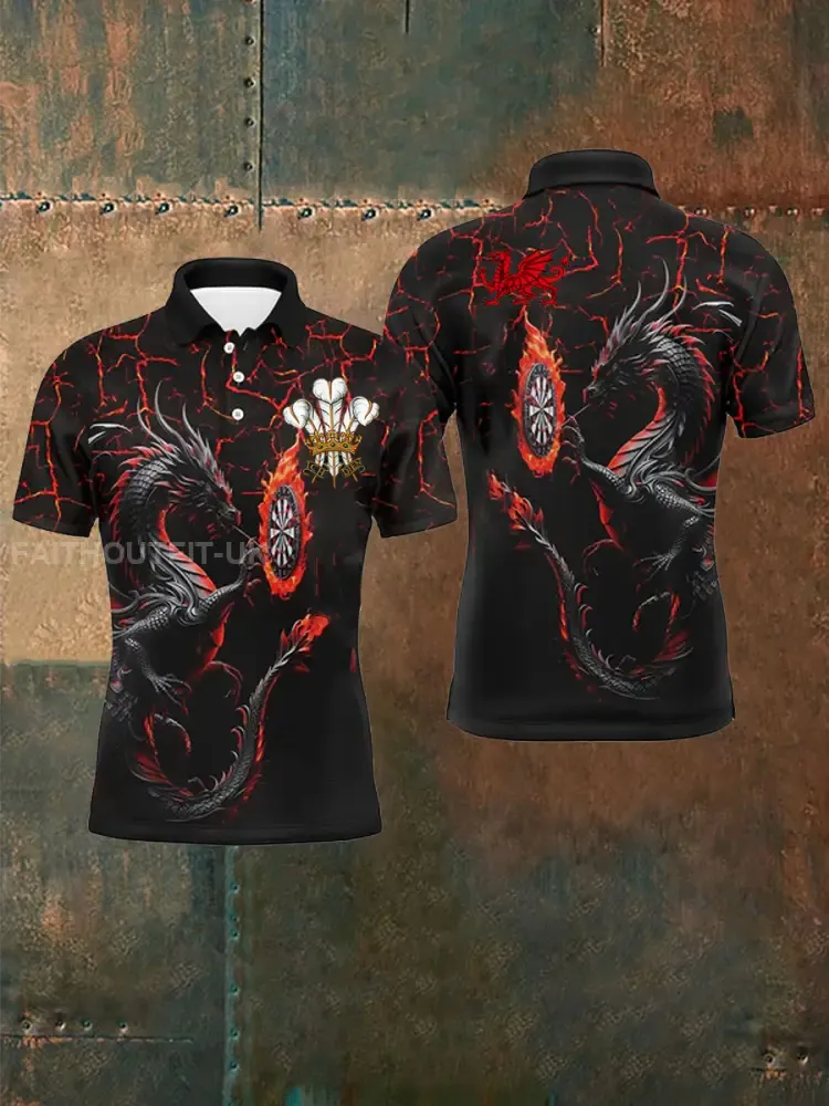 Men’s Welsh rugby Lover Printed polo shirt