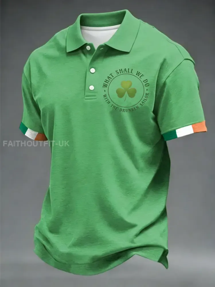 Men’s What Shall We Do With The Drunken Sailor Print Shirt