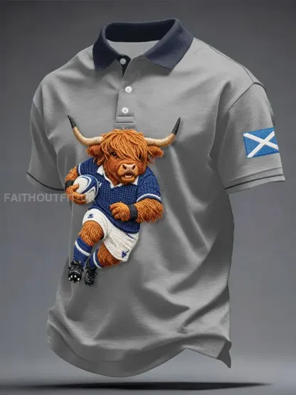 Men’s Scotland Rugby Lover Printed Casual Tops