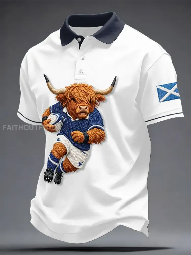 Men’s Scotland Rugby Lover Printed Casual Tops