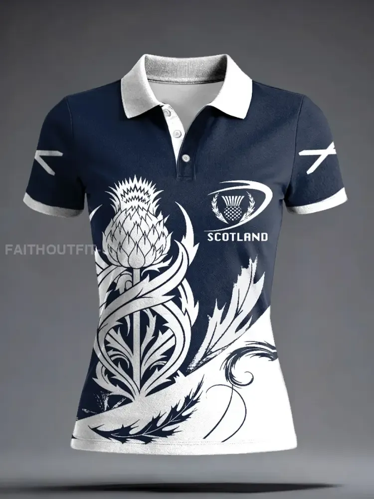 Women’s Scotland Rugby Lover Printed Casual Tops