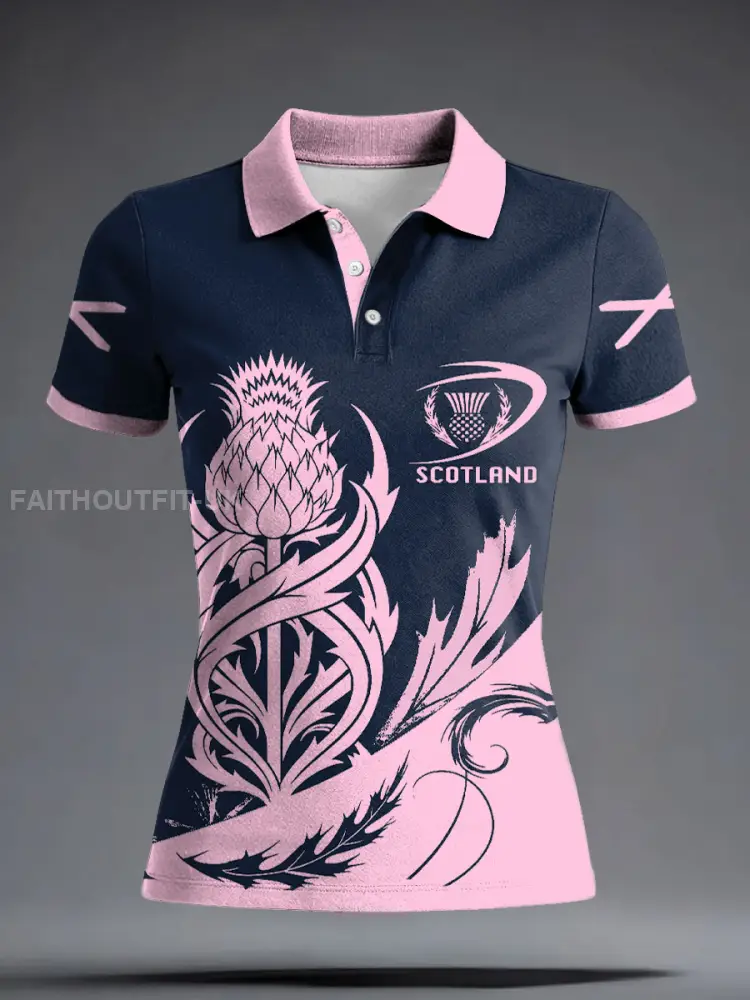 Women’s Scotland Rugby Lover Printed Casual Tops