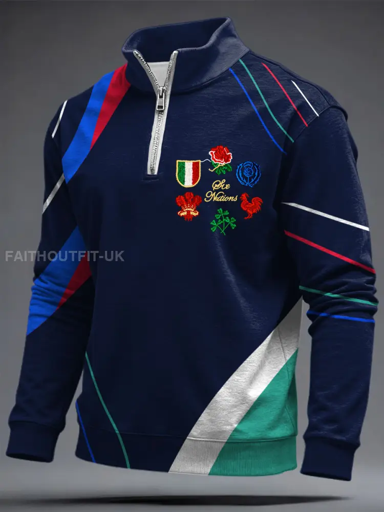 Men’s 6 Nations Rugby Lover Printed Casual Tops