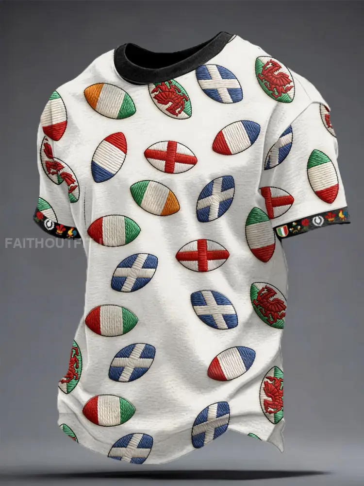 Men’s 6 Nations Rugby Lover Printed T-shirt