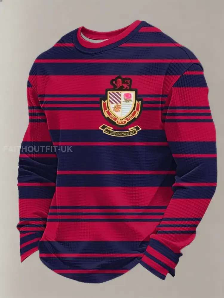 Men’s England Rugby Lover Printed Waffle Long Sleeve Top