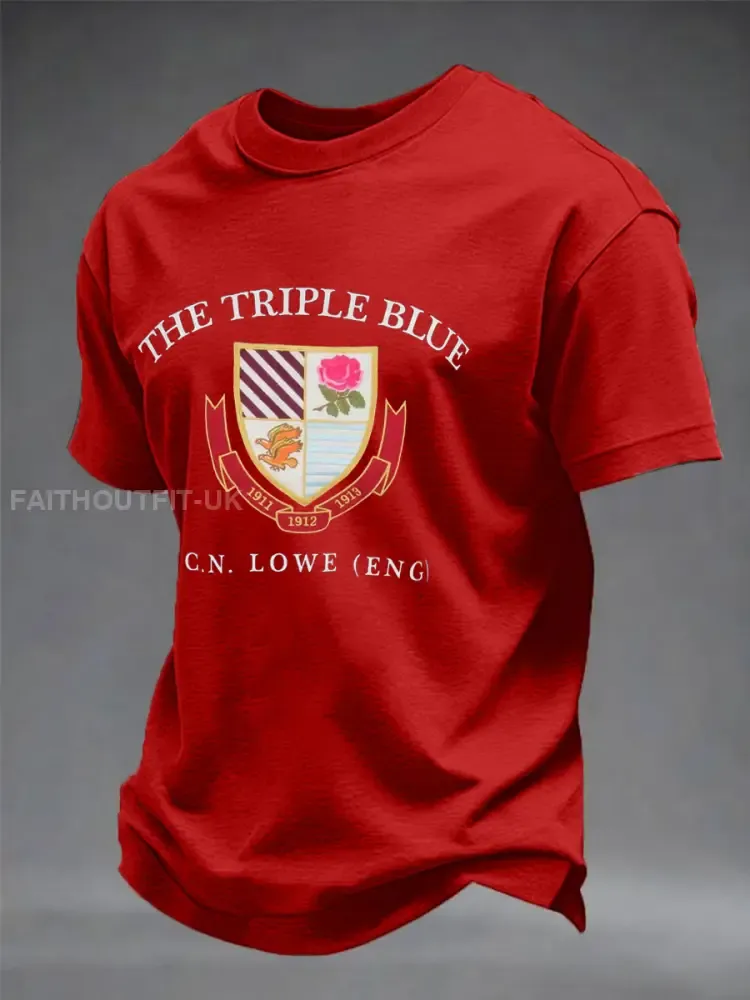 Men’s England Rugby Lover Printed imitation cotton short-sleeved T-shirt
