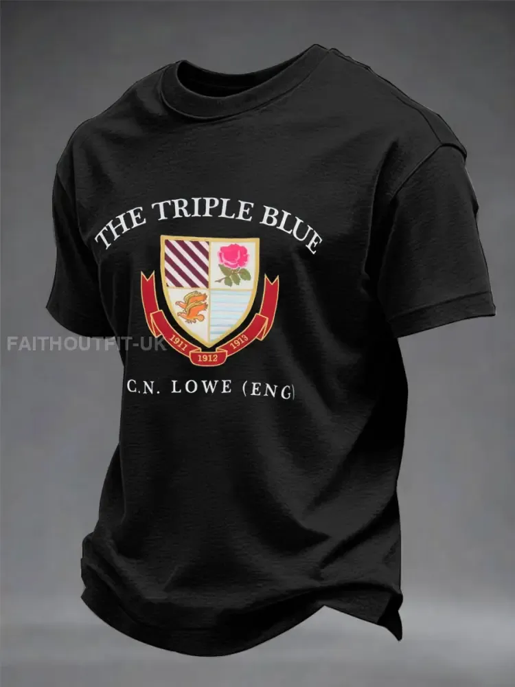 Men’s England Rugby Lover Printed imitation cotton short-sleeved T-shirt