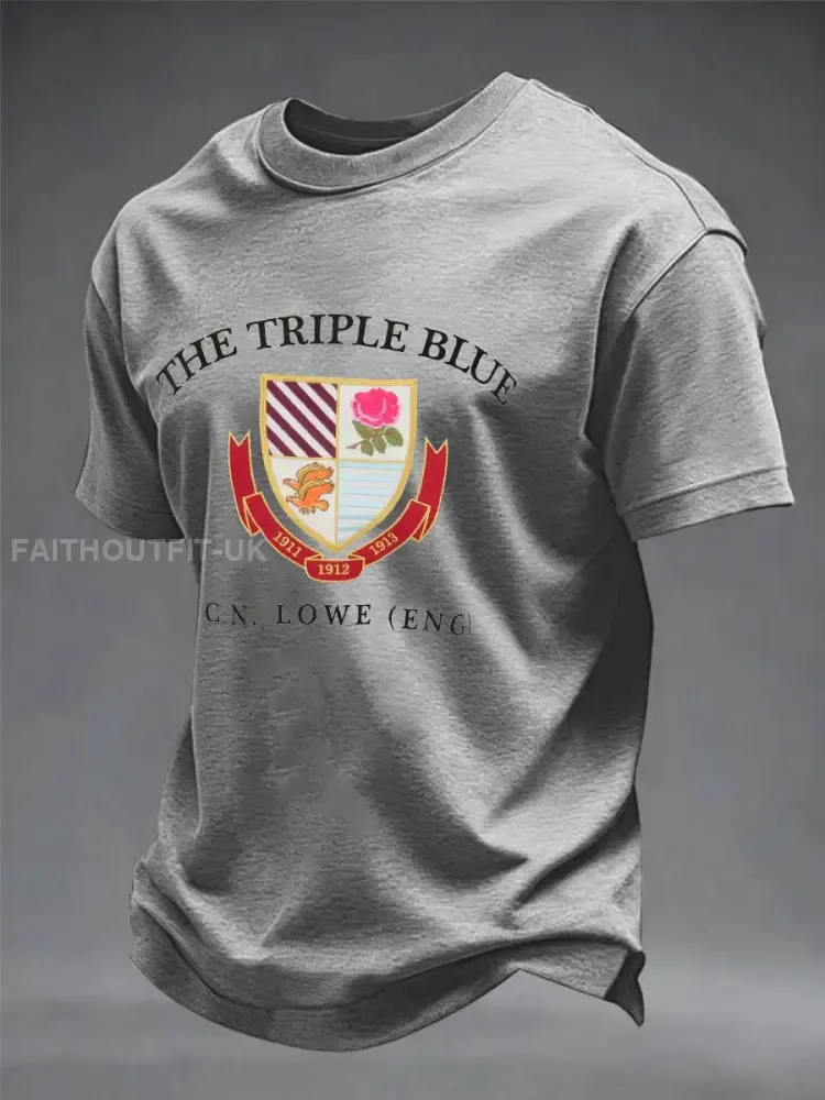 Men’s England Rugby Lover Printed imitation cotton short-sleeved T-shirt