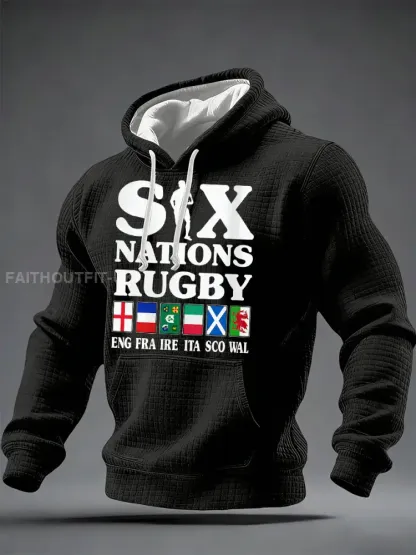 Men’s Sweatshirt With Six Nations Rugby Championship-Themed Print