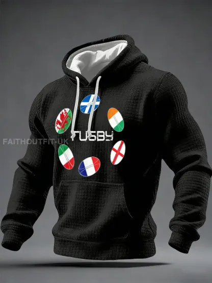 Men’s Sweatshirt With Six Nations Rugby Championship-Themed Print