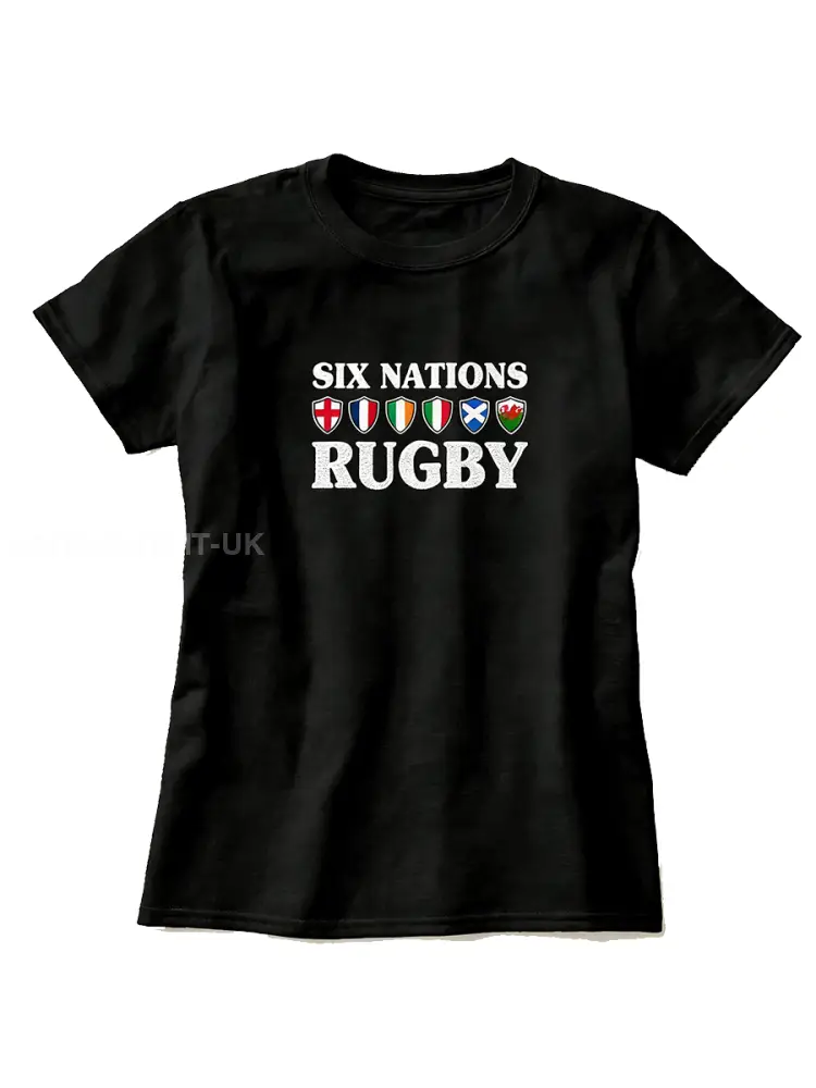 Women’s T-Shirt With Six Nations Rugby Championship-Themed Print