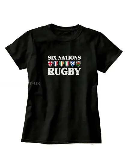 Women’s T-Shirt With Six Nations Rugby Championship-Themed Print