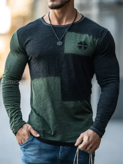 Men’s St. Patrick’s Day Printed Long-Sleeve T-Shirt