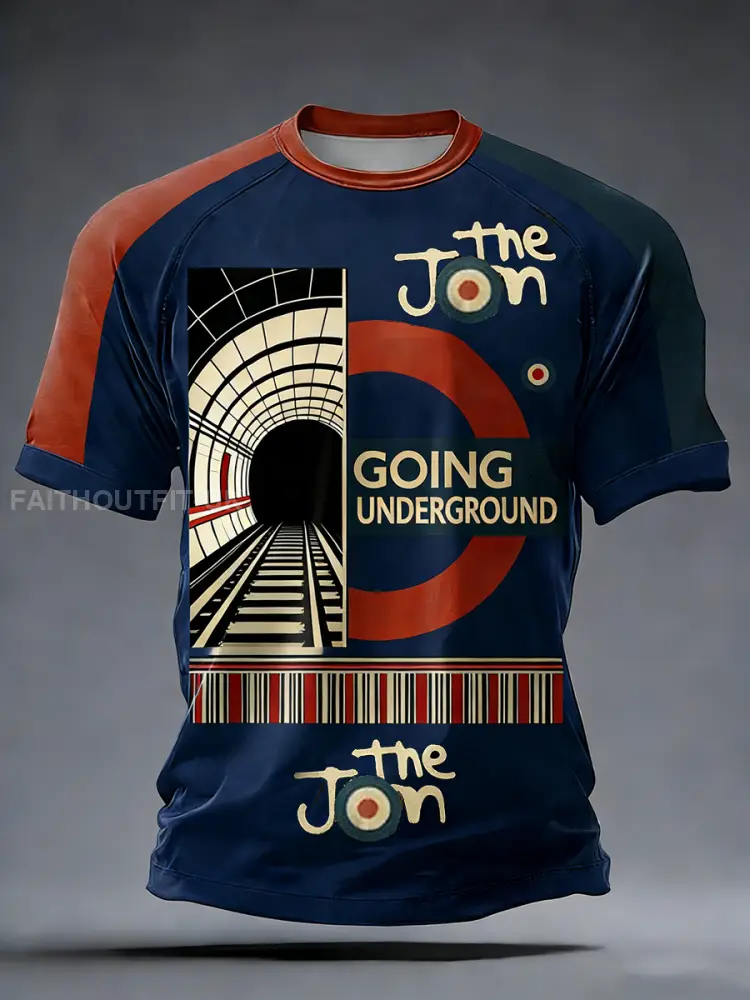 Men's Retro Punk Music The Modfather Printed T-Shirt