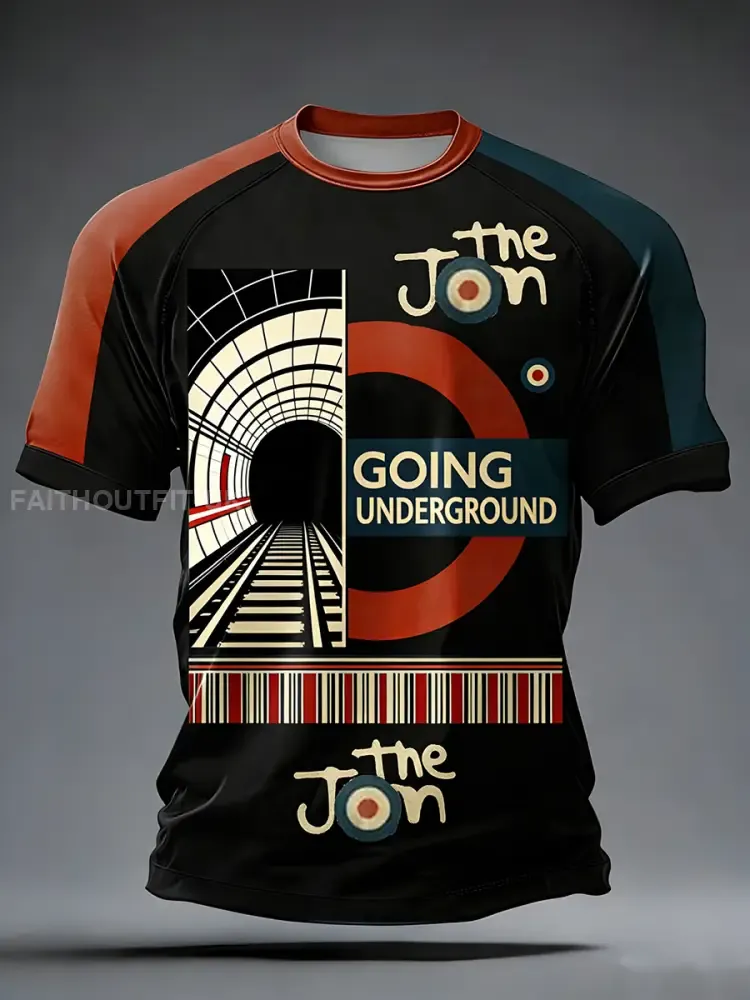 Men's Retro Punk Music The Modfather Printed T-Shirt