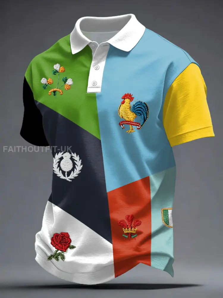 Men’s 6 Nations Rugby Lover Printed Casual Tops