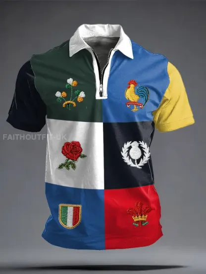 Men’s 6 Nations Rugby Lover Printed Casual Tops
