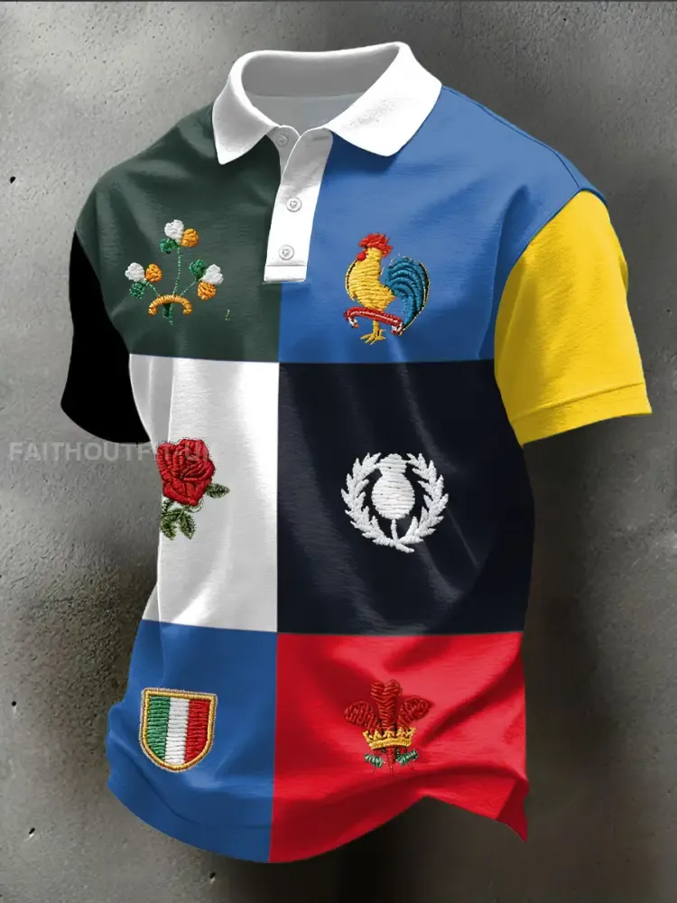 Men’s 6 Nations Rugby Lover Printed Casual Tops
