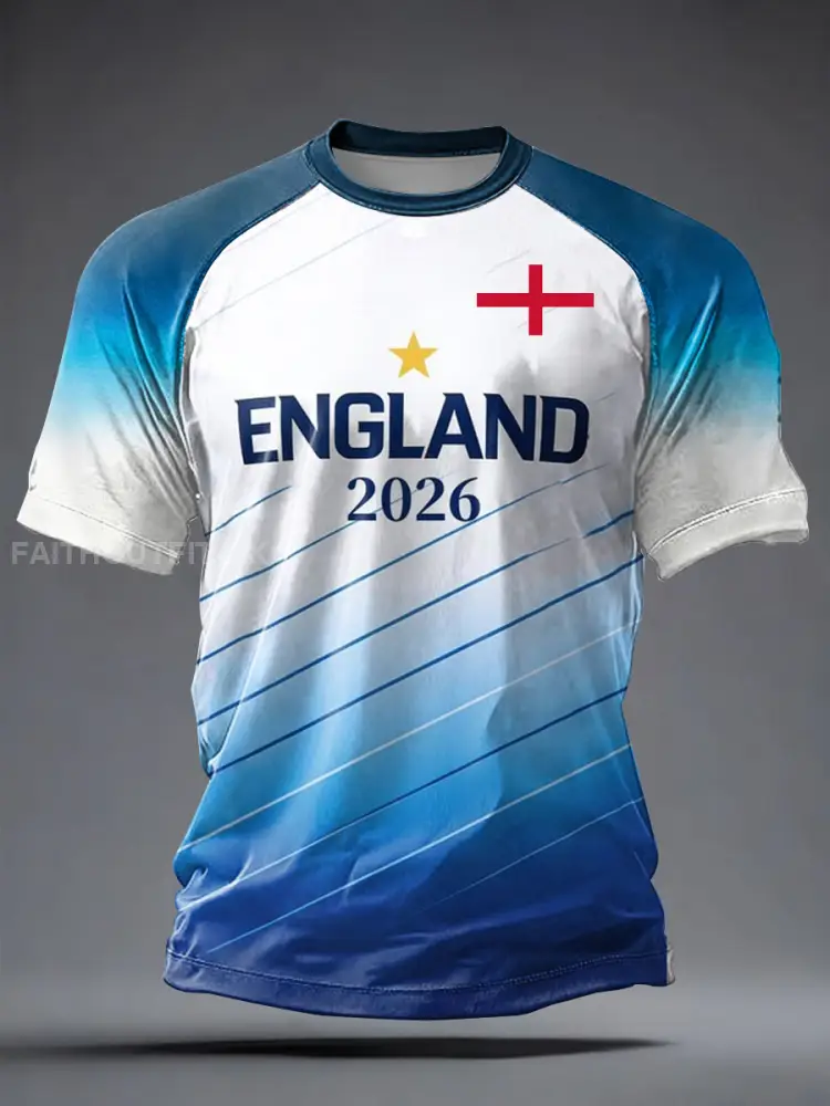 Men’s UK Football Lover England Printed short sleeves t-shirt