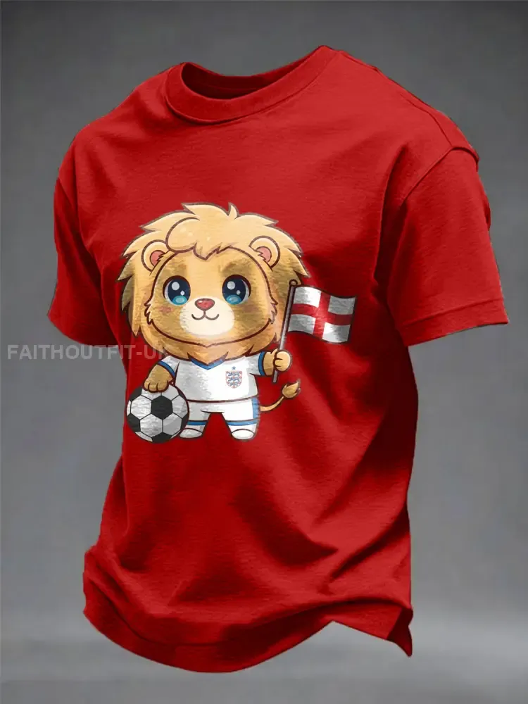 Men’s UK Football Lover England Printed imitation cotton short-sleeved T-shirt