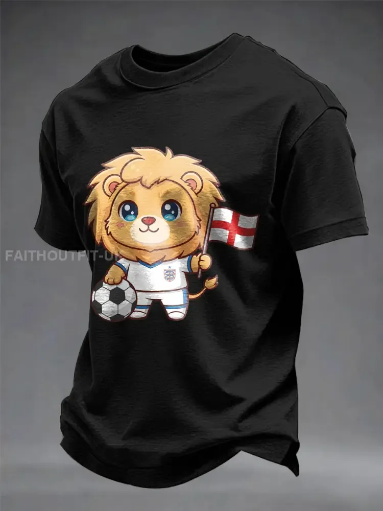 Men’s UK Football Lover England Printed imitation cotton short-sleeved T-shirt