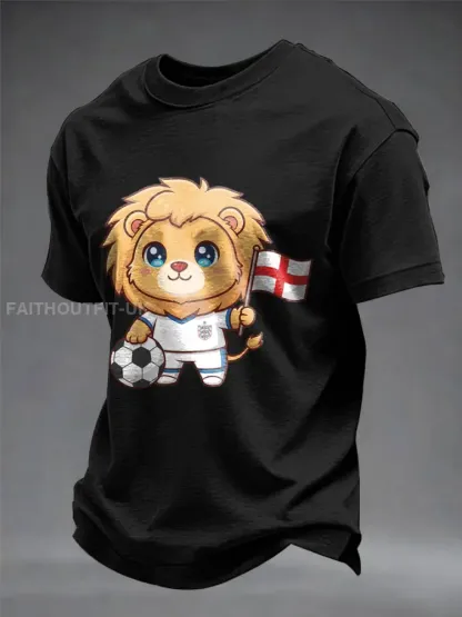 Men’s UK Football Lover England Printed imitation cotton short-sleeved T-shirt