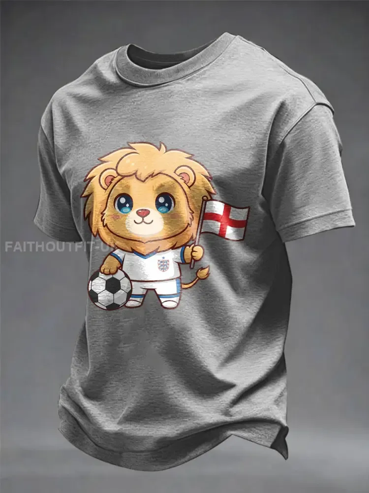 Men’s UK Football Lover England Printed imitation cotton short-sleeved T-shirt