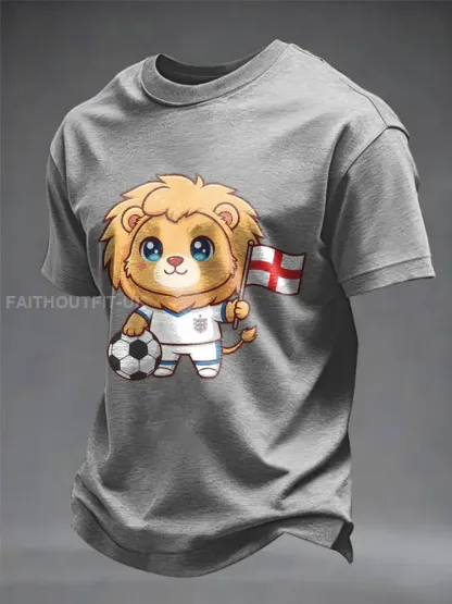 Men’s UK Football Lover England Printed imitation cotton short-sleeved T-shirt